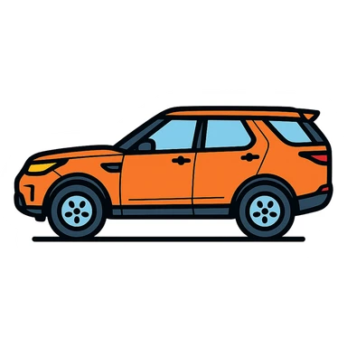 Land Rover Discovery 5 left-facing side view, clear silhouette icon style, no background sticker
