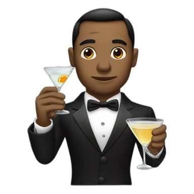 James bond drinking a martini sticker