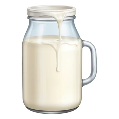 a jar of milk but the top is sticky and its dripping sticker