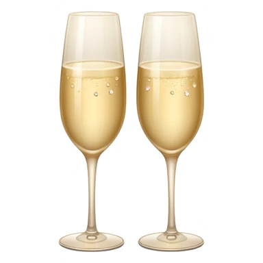 
2 light beige champagne glasses are knocked against each other sticker