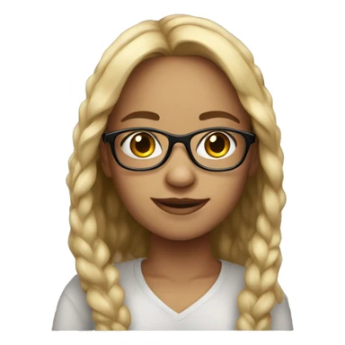 realistic girl with glasses sticker