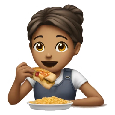 girl eating food sticker