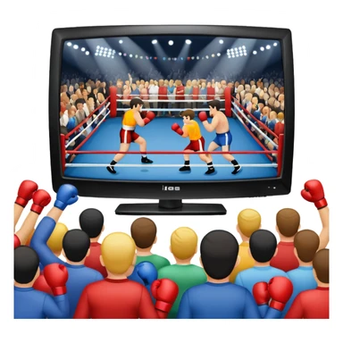 a boxing match shown on a television sticker