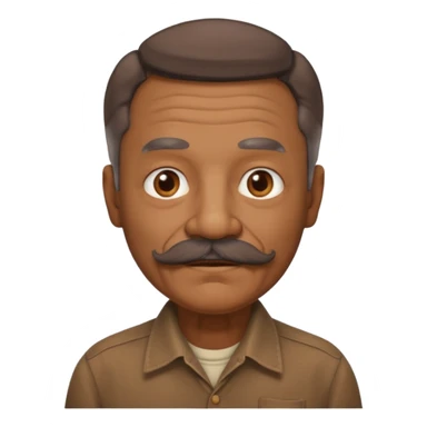 mustached elderly man with brown vintage shirt sticker