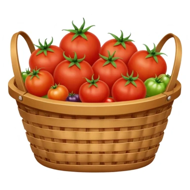 tomato and other fruits in basket sticker