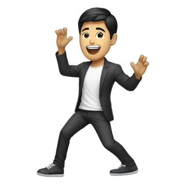 Dacing Asian guy at Friday  sticker