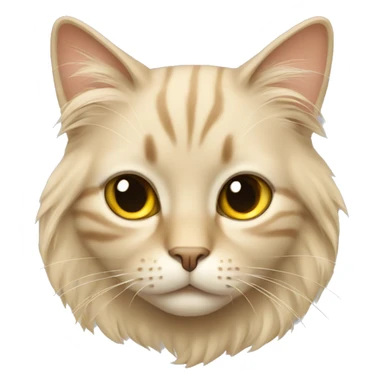 beige cat with long hair sticker