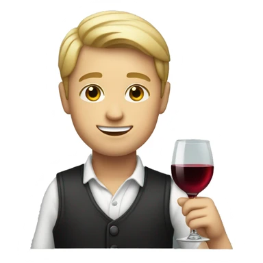 White boy holding wine glass   sticker