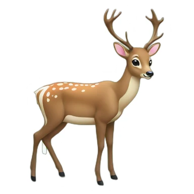 Deer on rugby field with jersey sticker