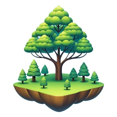 surreal heaven with endless skies, floating geometric shapes, and luminous trees sticker