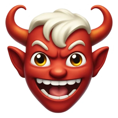 smiling devil with a halo above the head sticker