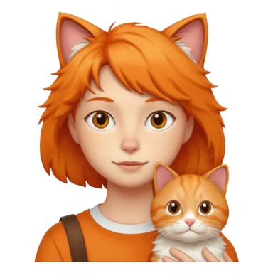 person with cat on their shoulder sticker