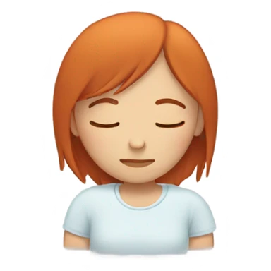 Redhead straight hair sleeping sleeping sticker