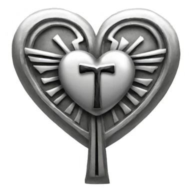 Silver heart shape with ankh in the center sticker