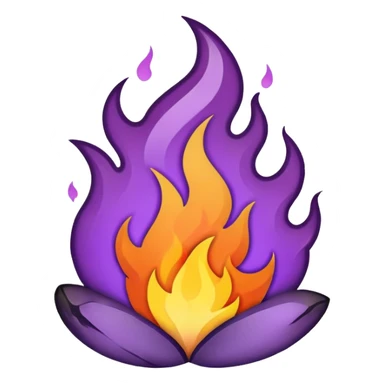 plain purple no orange color fire sticker