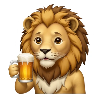 Lion with beer sticker