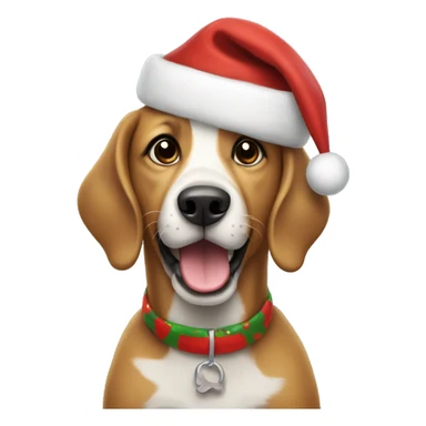 A DOG CELEBRATING CHRISTMAS sticker