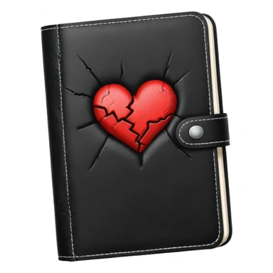 emo diary with a broken heart on the cover sticker