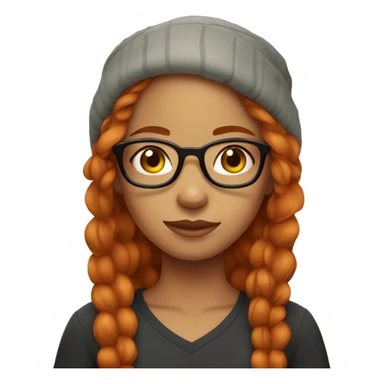 Cute girl with piercings and ginger hair wearing glasses  sticker