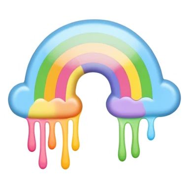 rainbow melted pastel sticker