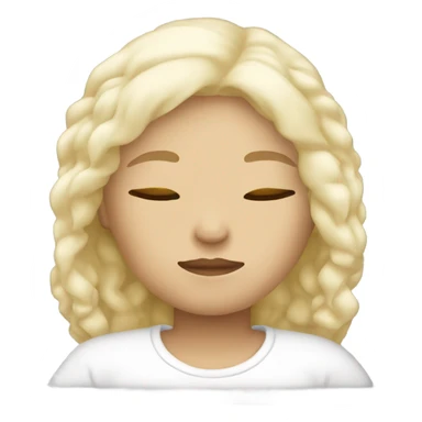 Blonde girl sleeping in white chlothes sticker