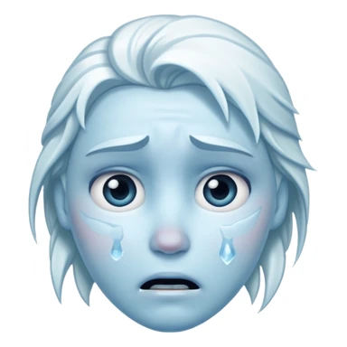 Frozen icy distraught face iOs emoji sticker