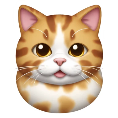 Realistic Fat calico cat with sundae sticker
