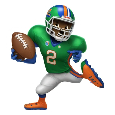 A gator in a epic gators tv football jersey playing football sticker