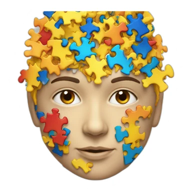 Sol made of puzzle parts autism colours sticker