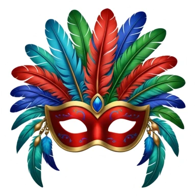 Feather Mask – Mask decorated with colorful feathers. sticker