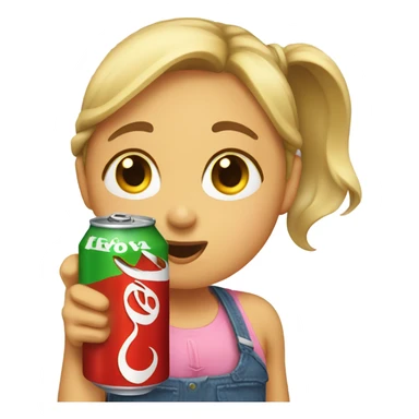 girl chugging a soda  sticker