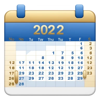no generate an ios style background free calender, blue and gold and white with the date 22 november highlited sticker