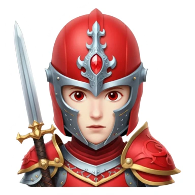 mystic knight with full face helmet and has he has red eldricth powers sticker
