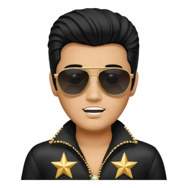 A boy with an Elvis Presley mask with sunglasses (with total black lenses)dressed as Elvis Presley sticker