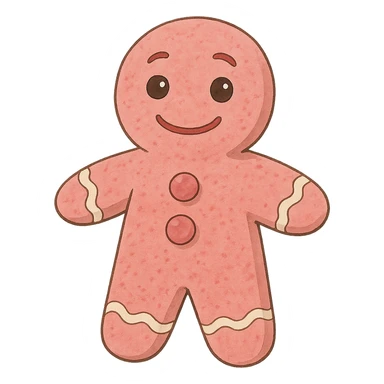 ghibli style pink gingerbread man sticker