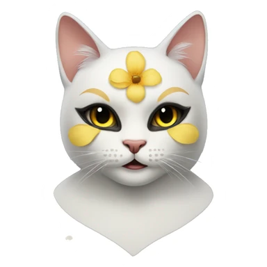 Nevsky masquerade cat with a flower sticker