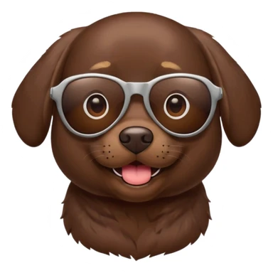 Small chocolate lab wearing sunglasses sticker