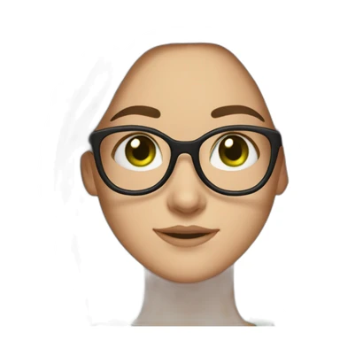 A teenage girl with glasses and long brown straight hair and green eyes  sticker