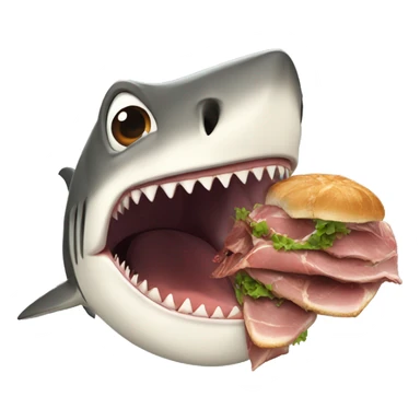 shark eating meat sticker