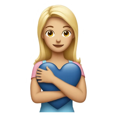 Blonde Mother holds her  big heart in her arm sticker