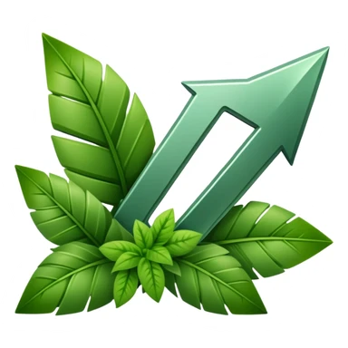 downward arrow surrounded by plants sticker