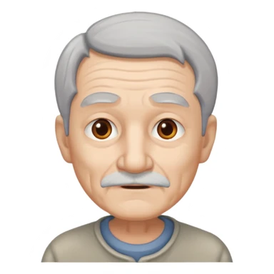 old man white neutral face sticker