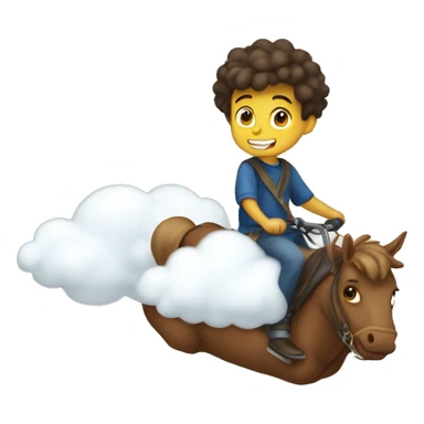 Boy riding cloud sticker