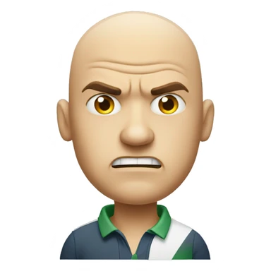 bald angry golfer sticker