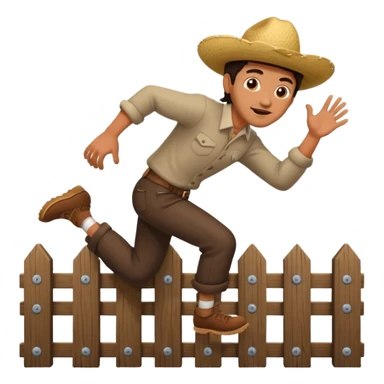 Mexican hopping over a fence  sticker