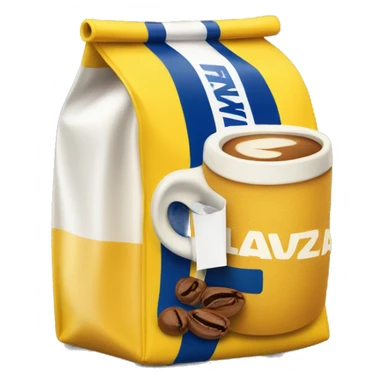 Lavazza coffee yellow bag sticker