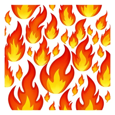 Bush with red and orange fire flames sticker