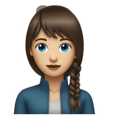 dark-brown-long-hair-fringe-girl-with-blue-eyes Download emoji sticker