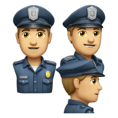 Polizist mit Helm auf dem Kopf und Knüppel in der Hand sticker