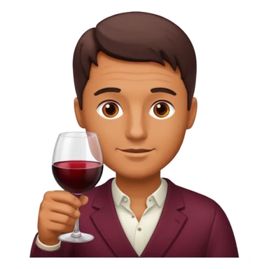man drinking wine sticker